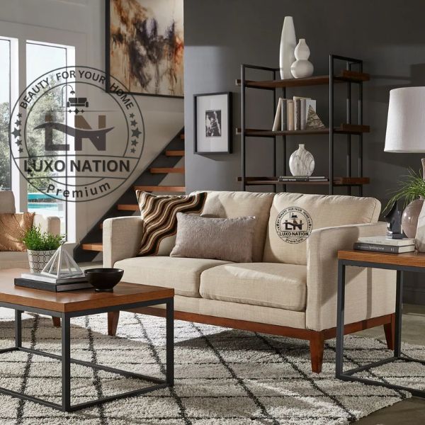 ElanWood Sofa – Stylish Wooden Frame for Modern Spaces By Luxo Nation