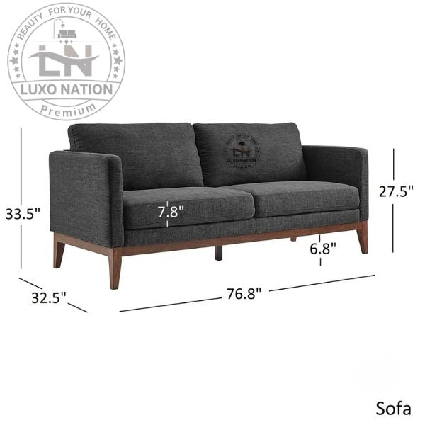 ElanWood Sofa – Stylish Wooden Frame for Modern Spaces By Luxo Nation