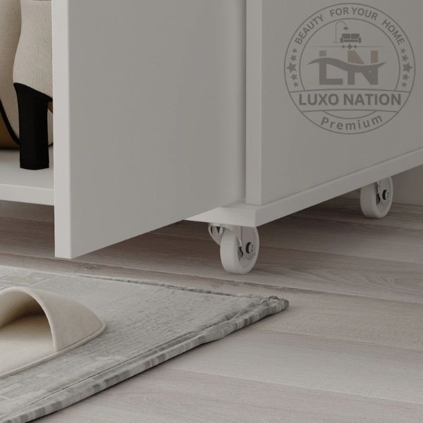 Tall 8-Tier Rolling Shoe Cabinet – Smart Entryway Storage Organizer