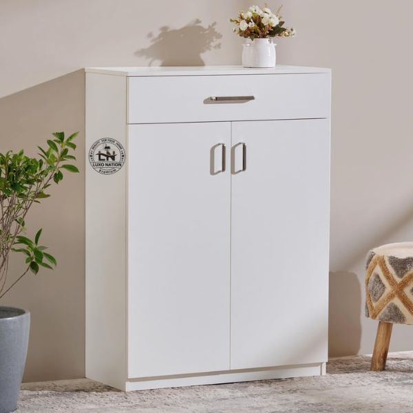Modern White Shoe Unit – Perfect Entryway Storage Solution
