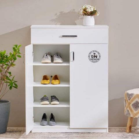 Modern White Shoe Unit – Perfect Entryway Storage Solution