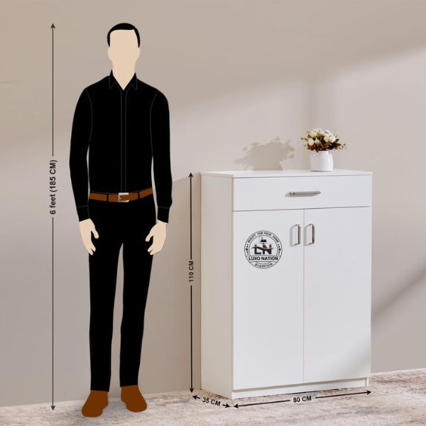 Modern White Shoe Unit – Perfect Entryway Storage Solution