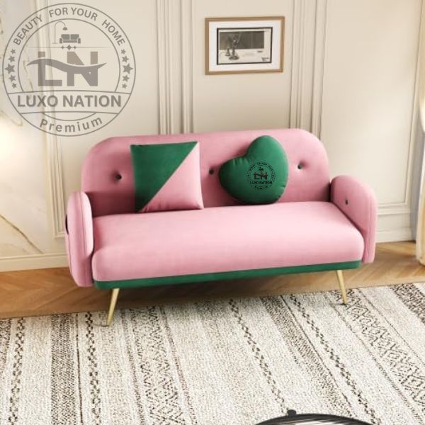 CloudAura Tufted Loveseat – Moder Sofa with Metal Legs for Living room