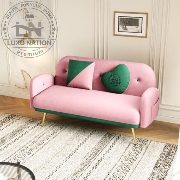 CloudAura Tufted Loveseat – Moder Sofa with Metal Legs for Living room