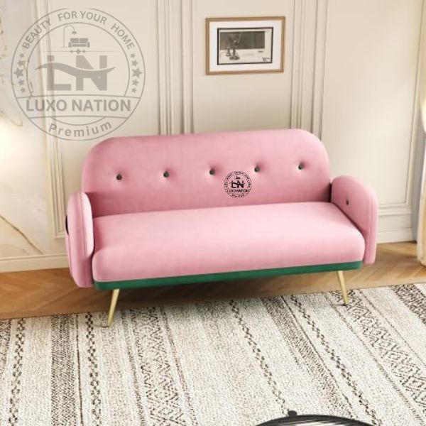 CloudAura Tufted Loveseat – Moder Sofa with Metal Legs for Living room
