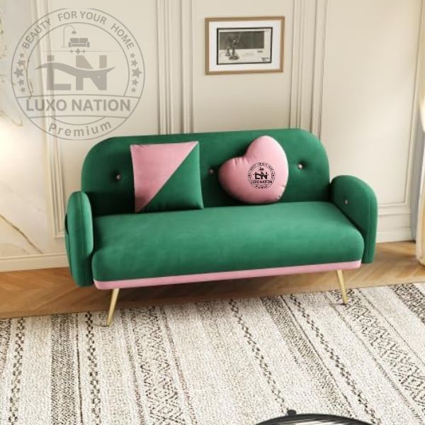 CloudAura Tufted Loveseat – Moder Sofa with Metal Legs for Living room