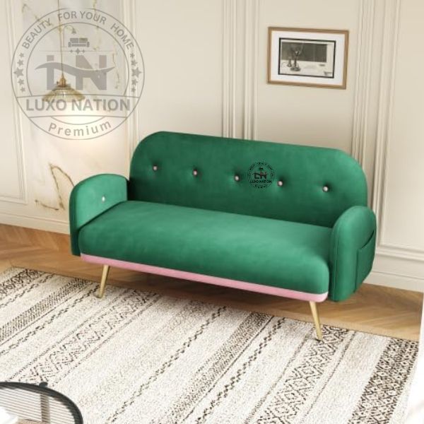 CloudAura Tufted Loveseat – Moder Sofa with Metal Legs for Living room