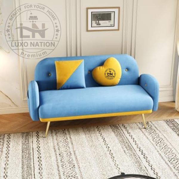 CloudAura Tufted Loveseat – Moder Sofa with Metal Legs for Living room