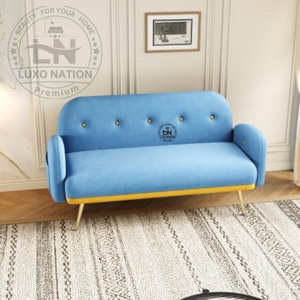 CloudAura Tufted Loveseat – Moder Sofa with Metal Legs for Living room