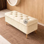 2 Seater Couch Bench with Storage | Velvet Upholstered Ottoman