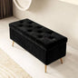 2 Seater Couch Bench with Storage | Velvet Upholstered Ottoman