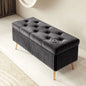 2 Seater Couch Bench with Storage | Velvet Upholstered Ottoman