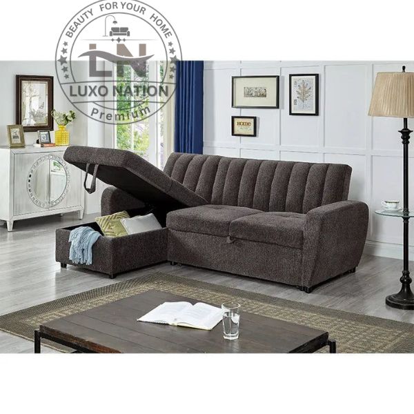 Luxo Nation L Shape Sofa Cum Bed with Storage – Premium Space Saver