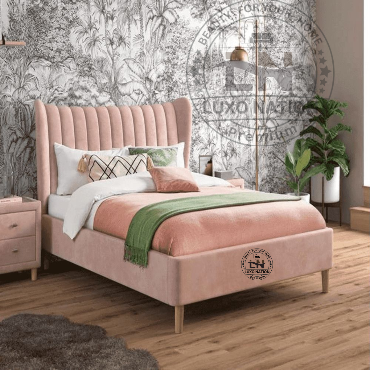 Luxo Nation Luxury Premium Upholstered Bed – Elegant Comfort Redefined