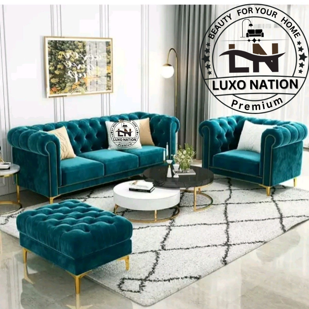 Luxo Nation Chesterfield Sofa Set - Timeless Luxury & Classic Elegance