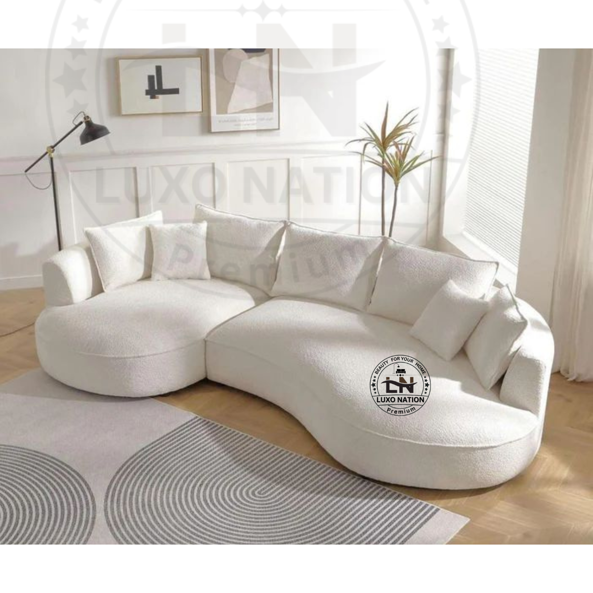 Luxo Nation AuraFlows Curve Sofa – Stylish, Premium Comfort Experience