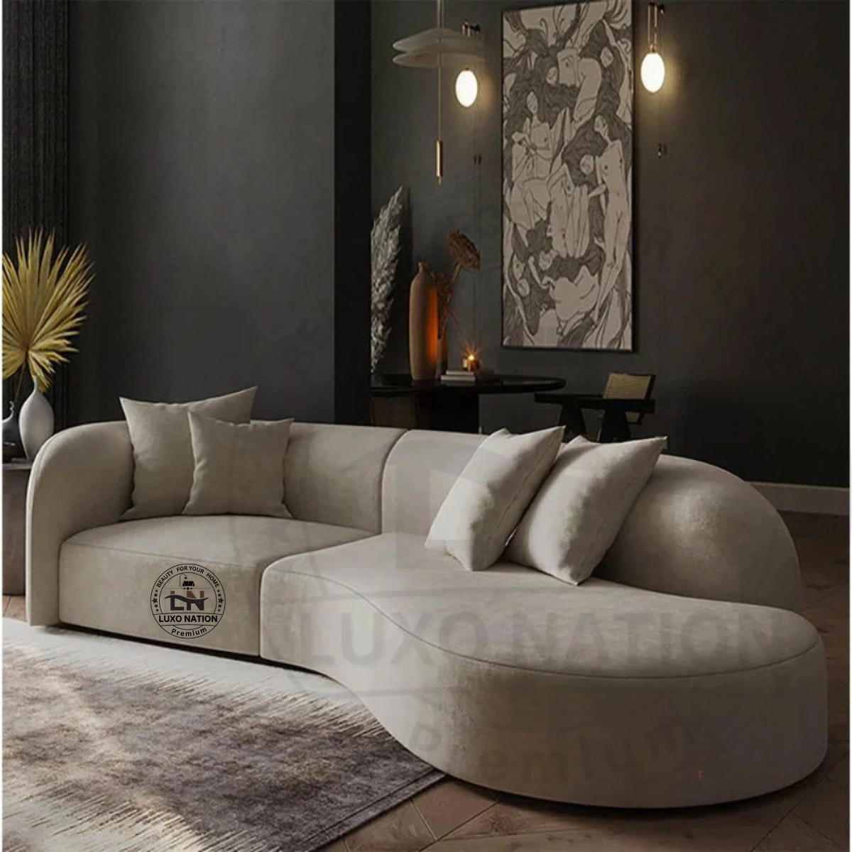Luxo Nation Premium Curve Sofa – Elegant Design , Modern Living Spaces