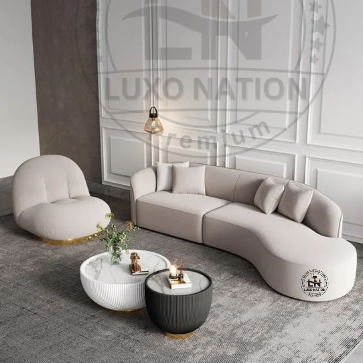 Luxo Nation Premium Curve Sofa – Elegant Design , Modern Living Spaces