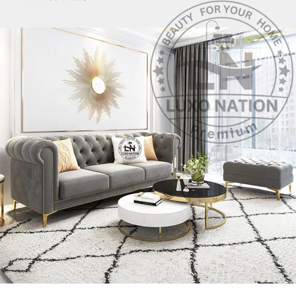 Luxo Nation Chesterfield Sofa Set - Timeless Luxury & Classic Elegance