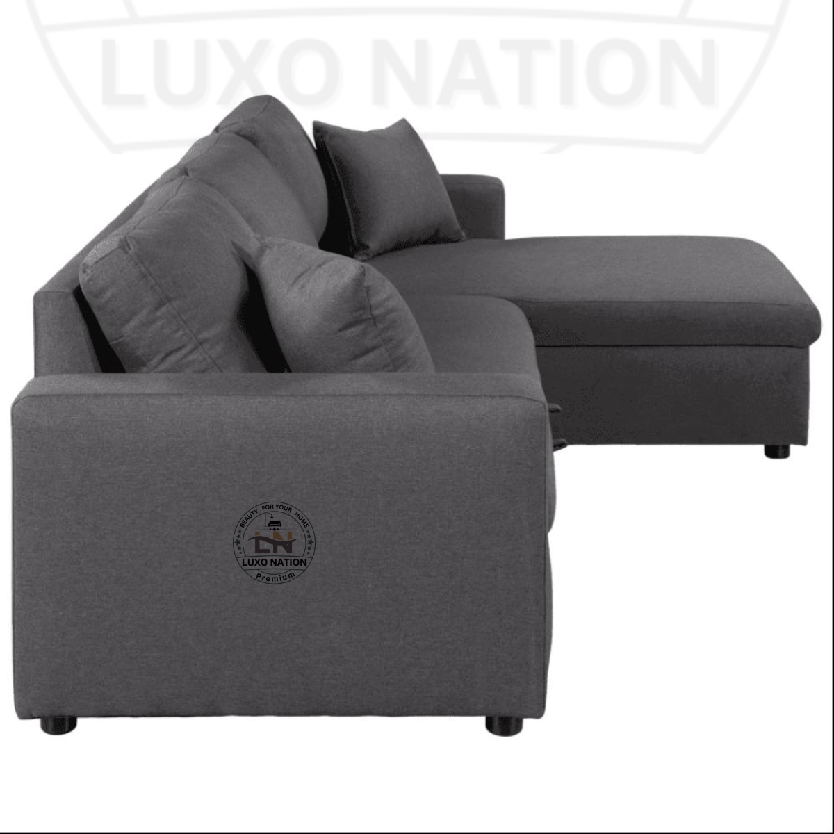 LUXO NATION L-Shape Sectional Sofa Cum Bed with Storage – Stylish