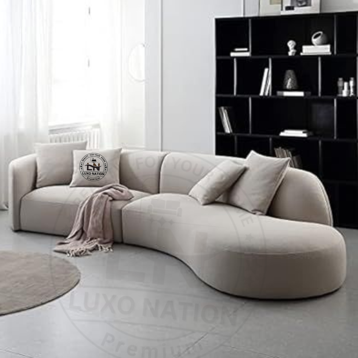 Luxo Nation Premium Curve Sofa – Elegant Design , Modern Living Spaces