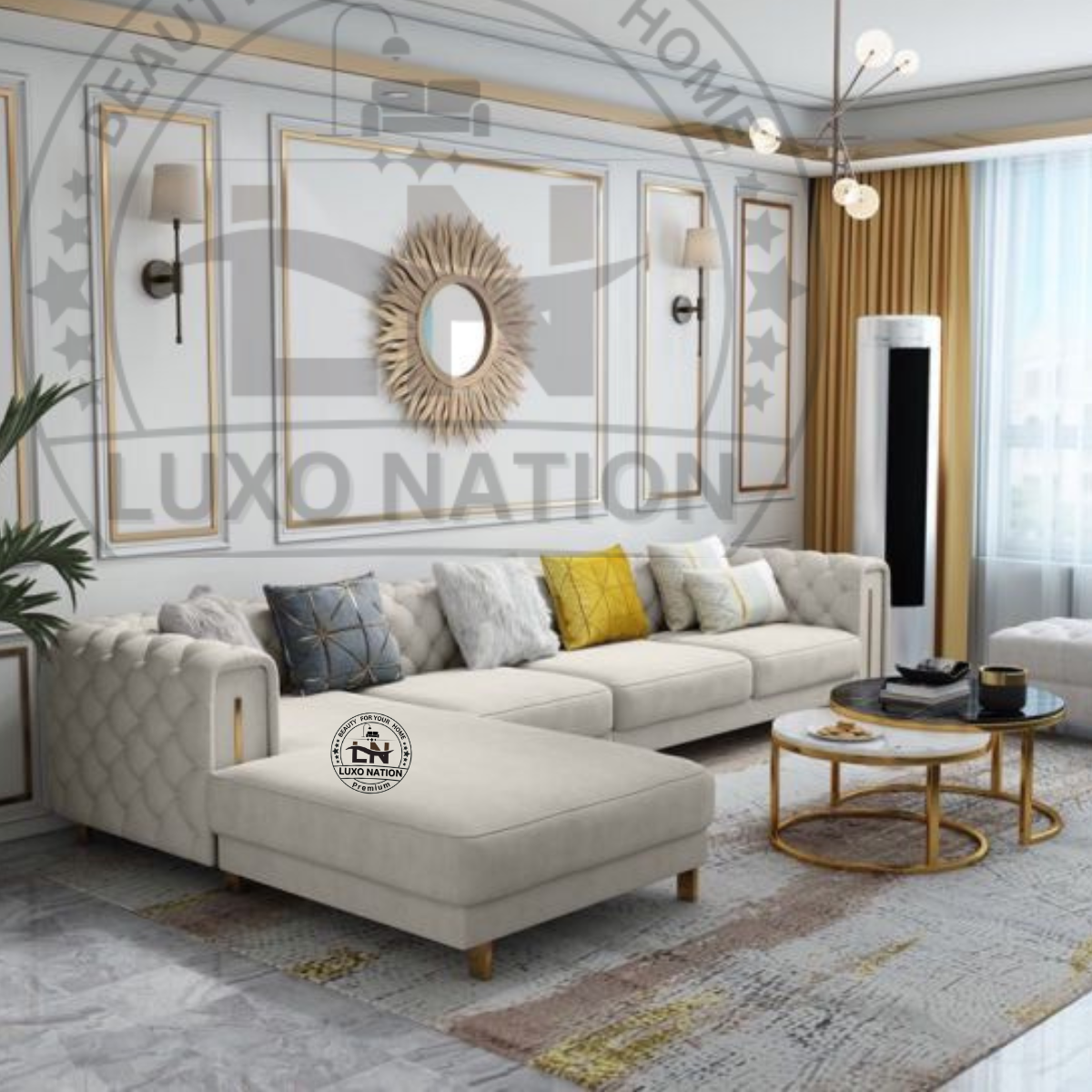 LUXO NATION Premium L-Shape SectionalSofa-ModernDesign UltimateComfort