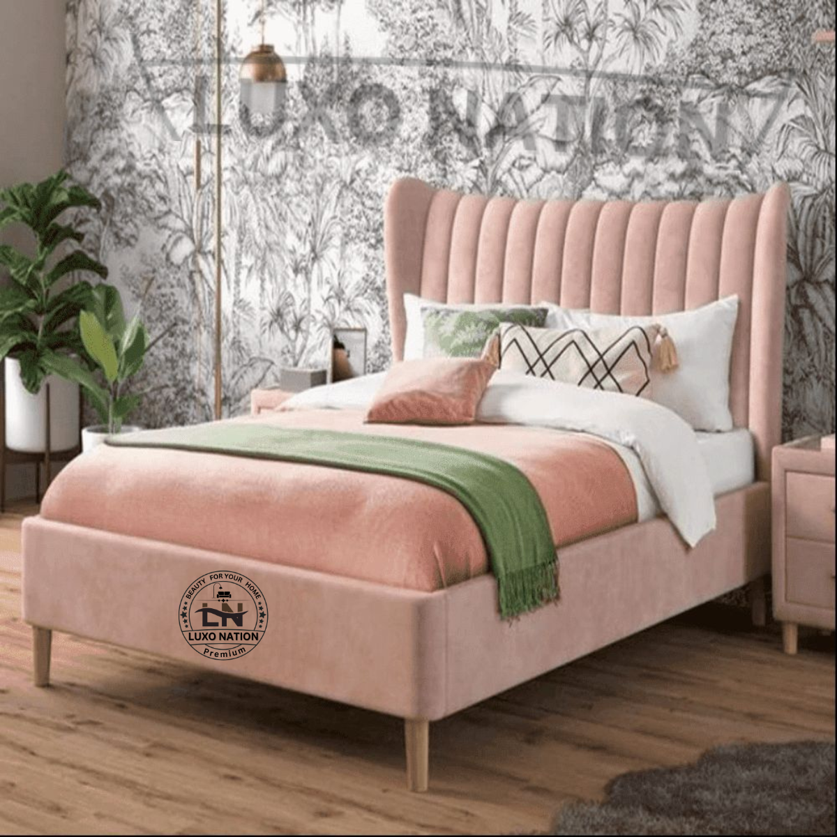 Luxo Nation Luxury Premium Upholstered Bed – Elegant Comfort Redefined