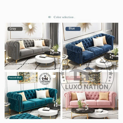 Luxo Nation Chesterfield Sofa Set - Timeless Luxury & Classic Elegance