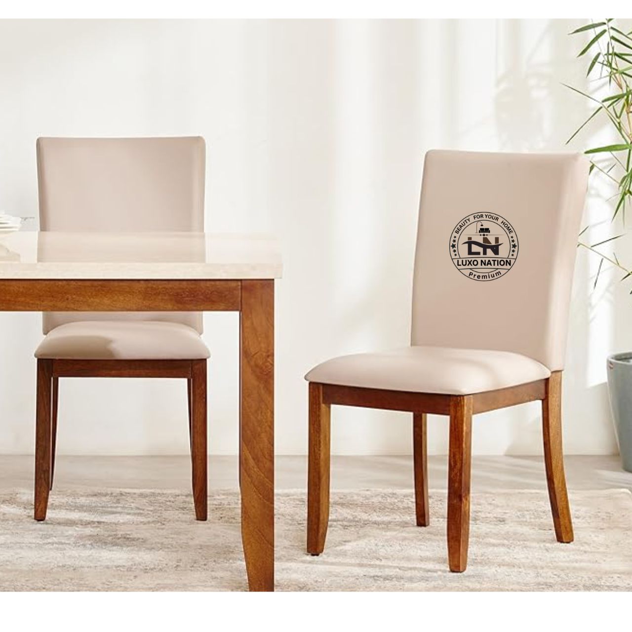 Luxo Nation Luxury Wooden Dining Table Set – Modern & with Comfortable Seating