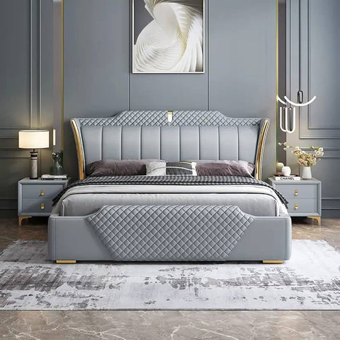 Elite Luxury Upholstered Bed in Premium Leatherette - Elegance Redefined