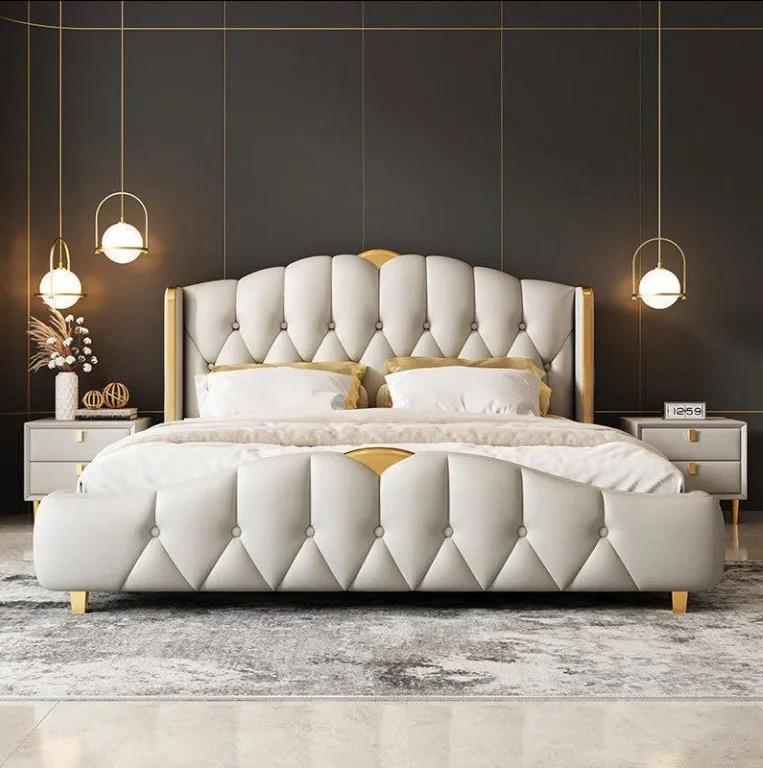 Royal Repose luxurious upholstered bed in leatherette