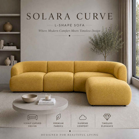 Luxo Nation Curved Cloud Comfort L-Shape Sofa – Premium Modern Luxury Sofa