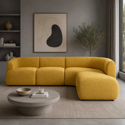 Luxo Nation Curved Cloud Comfort L-Shape Sofa – Premium Modern Luxury Sofa