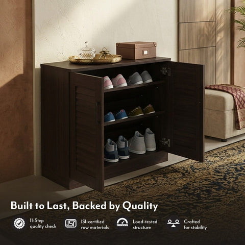 Luxo Nation Wooden Shoe Rack Cabinet | Modern Shoe Storage Unit
