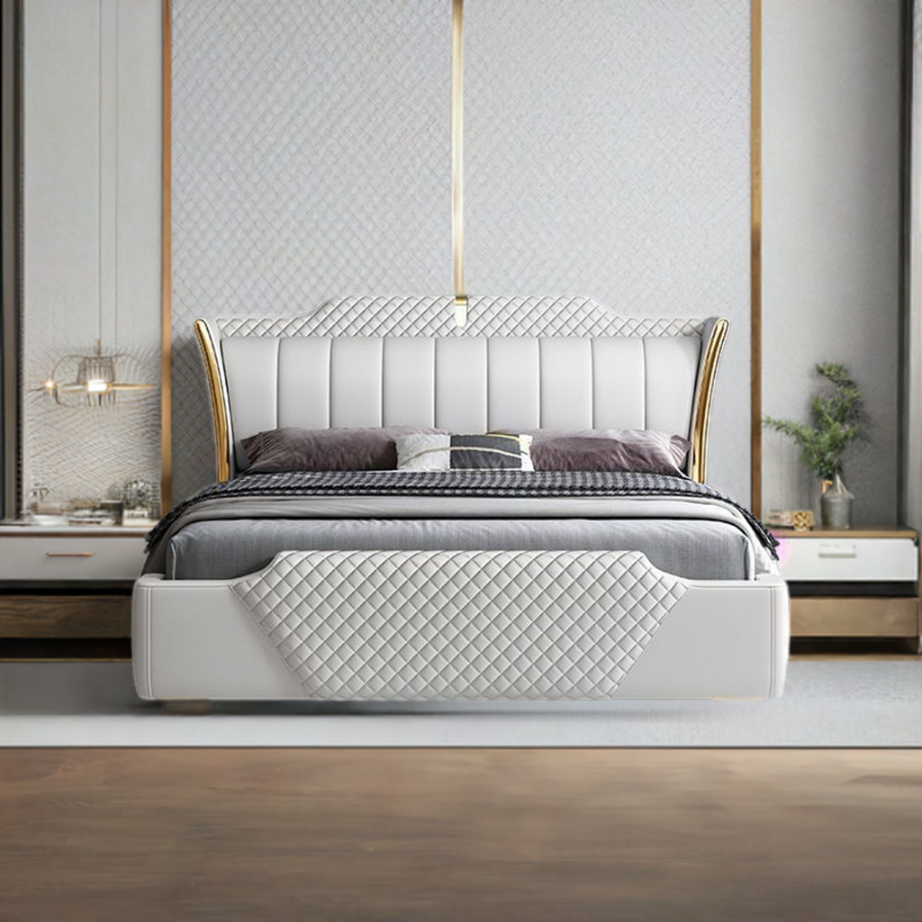 Elite Luxury Upholstered Bed in Premium Leatherette - Elegance Redefined