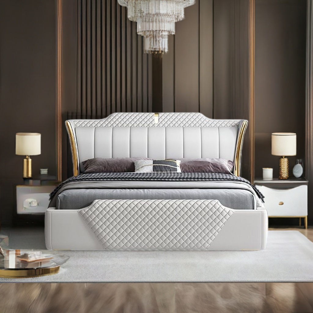 Elite Luxury Upholstered Bed in Premium Leatherette - Elegance Redefined