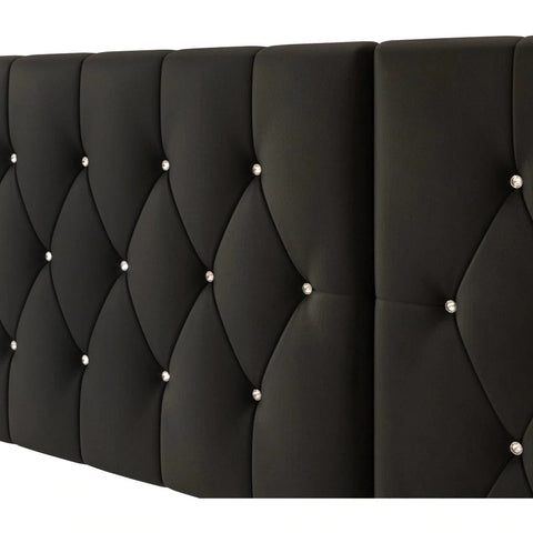 Luxo Nation Luxury Upholstered Bed with Side Tables in Leatherette